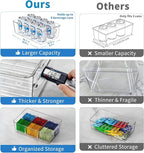 Pantry Organizers and Storage , 8 Pack Snack Organizer for Pantry Shelf,Food Storage Bins with Divider,Clear Containers for Organizing,Transparent Plastic Basket,Refrigerator and Fridge Bins
