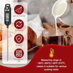 12 Pcs Meat Food Thermometer Food with Probe Water Liquid Instant Read Digital Thermometer Kitchen Cooking Supplies for Cooking BBQ Milk Yogurt (Black)