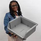 Plastic Containers for Organizing and Storage Bins for Closet, Kitchen, Office, Garage or Pantry Organization, Stackable Bins, Extra Large (14.8" x 16.5" x 7"), 4-Pack, White