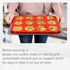 CAKETIME Silicone Muffin Pan- 24 Cups Mini Muffin Pan, Regular 12 Cups Cupcake Pan, 12 Cups Mini Loaf Pan Bakeware Sets