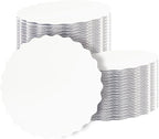 qiqee 10 Inch White Wave Cake Boards Round 15-Packs Circles Rounds Base Food-Grade Cardboard Wave Cake Plate（Thinner But Stronger）