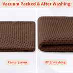 Homaxy 100% Cotton Waffle Weave Kitchen Dish Towels, Ultra Soft Absorbent Quick Drying Cleaning Towel, 13 x 28 Inches, 12-Pack, Coffee