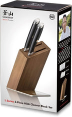 Cangshan L Series 3-Piece HUA Cleaver Block Set, German Steel Forged, Black, 1027426