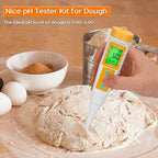 YINMIK Food pH Meter with Extra pH Replaceable Probe,Digital pH Tester for Sourdough and Bread,Food pH Tester for Meat,Canning,Cheese,Solid Samples, Soft Soil and Water…