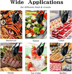 2 Pieces Buffet Salad Tongs for Kitchen Serving and Cooking, Stainless Steel Food Scissor Tongs, Catering Utensil for Bread Cake Bake Steak Barbecue (Black)