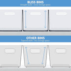 STORi Bliss 10" x 6" Open Clear Pantry Organizer Bin, Set of 4, Plastic Containers with Handle for Kitchen, Fridge, Cabinet, Closet, Bathroom, Undersink Storage Made in USA