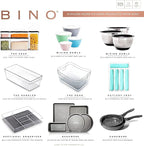 BINO | Stackable Storage Bins, X-Large - 4 Pack | THE STACKER COLLECTION | Clear Plastic Storage Bins | Organization Containers for Pantry & Fridge | Multi-Use Organizer Bin | BPA-Free