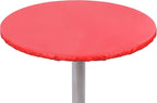 Yourtablecloth Heavy Duty Vinyl Round Fitted Tablecloth (Table Cover) with Flannel Backing Vibrant Colors Elasticized Tablecloth Great for Indoor and Outdoor Dining and Playing Cards 36” Ruby Red