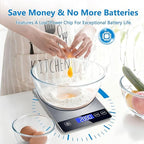 Food Scale, 33lb Digital Kitchen Scale Weight Grams and oz for Cooking Baking, 1g/0.1oz Precise Graduation, Stainless Steel and Tempered Glass