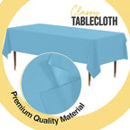Exquisite 66% Thicker Premium Plastic Table Cloth Rectangle Table Cover 0.5 Mil 6 Pack Sky Blue Table Cloth 54 Inch x 108 Inch Disposable Tablecloth Won't Tear Easily Like Cheap Thin Brands