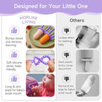 Morlike Baby Tiny Pops, 100% Silicone Popsicle Mold for Infants 4 Months +, Breastmilk Ice Pop Molds Teethers for Teething Relief, Baby Essentials, BPA Free & Dishwasher Safe (Purple)