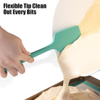 600°F Heat Resistant Silicone Spatula, Doosu High Temp Flexible Kitchen Rubber Bowl Scrapers Food Grade Seamless Baking Supplies Scratch-Proof for Scraping Non-Stick Pans (11.4in, Aqua Sky)