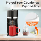 Silicone Coffee Maker Mat with Lip, 24'' x 16'' Heavy Duty Coffee Maker Mat for Countertops, Coffee Tray Fit Under Coffee Machine Appliance Automatic Machines Espresso Accessory, White
