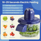 Electric Grape Peeling Machine, Garlic Peeling Machine, Automatic Peeler, Garlic Peeler Skin Remover Commercial Fruit Rechargeable Milk Tea Fruit Shop Special Equipment (Blue)