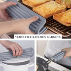 4 PCS Silicone Trivet for Hot Dishes, Hot Pads Trivets Mat for Hot Pots and Pans, Heat Resistant Silicone Hot-Mats, Pot Holders Jar Opener Tables-Mats for Countertop Drying Mat (Grey)