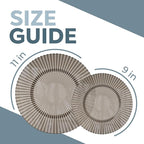 Exquisite 80 Piece Plastic Disposable Plates Set For 40 Guests I 20 X 9 Inch & 40 X 11 Inch Disposable Plastic Plates | Color: Brown | Great for Weddings Parties And Formal Occasions