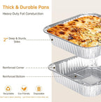 Aluminum Pans 8x8-50 Pack Disposable Baking Pans, 8 Inch Square Tin Foil Pans, Heavy Duty Aluminum Roasting Trays for Baking, Cooking, Heating, Storing, Prepping Food