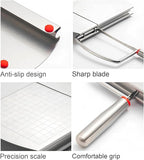 Cheese Slicer Stainless Steel Cheese Slicer with Measurement Scale - for Ham, Butter & Cheese Division