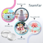 TeamFar 8 Inch Cake Pan, 3 Pcs Round Cake Pan Tier Cake Pan Set Stainless Steel, Healthy & Heavy Duty, Mirror Finish & Easy Clean, Dishwasher Safe