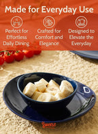 Sweese 10 oz Small Porcelain Bowls - Set of 6 - Ceramic Serving Bowls versatile for Cereal, Fruit, Dessert, Ice Cream, Snack & Yogurt - Shaded of Blue Colored