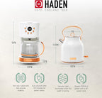 HADEN Coffee Machine, 12 Cup Drip Coffee Maker Bundled with Heritage 1.7 Liter Stainless Steel Electric Kettle, Ivory & Copper