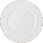 Mikasa Trellis Gold Rim Bone China Lightweight Chip Resistant 12 Piece Dinnerware Set, Service for 4