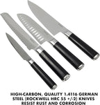 Babish 5 Piece 1.4116 German Steel Magnetic Forged Kitchen Knife Block Set