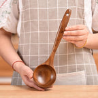 Large Wooden Spoons for Cooking, 2-Piece Premium Teak Wooden Utensils for Cooking, Heavy-Duty & Heat Resistant, 13.7"L x 3.7"W