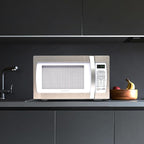 Farberware 1.3 Cu. Ft. Countertop Microwave Oven – 1100 Watts Power, Smart Sensor Auto Cook Settings, Defrost, Easy Clean and Child Safety Lock - White Platinum