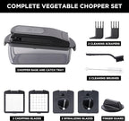 Cook with Color Vegetable Chopper - Multifunctional 11 in 1 Vegetable Chopper with Container - Food Chopper to Dice, Chop, Slice, Julienne and Spiralize, Black