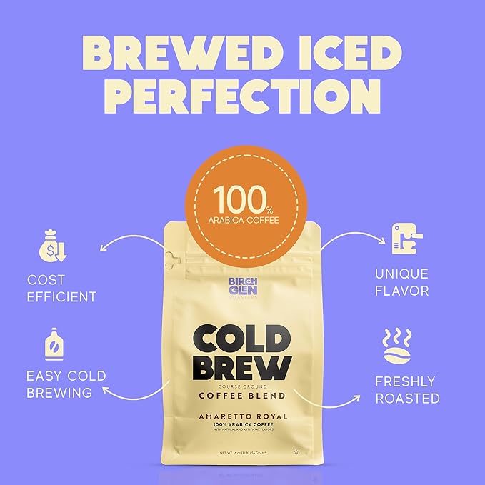 Birch Glen Roasters Cold Brew Coffee | Flavored Coarse Ground Coffee | Artisanal Roasting | 100% Arabica |1 LB | Pumpkin