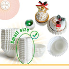 qiqee 600 Count Mini Cupcake Liners White Muffin Liners Food Grade Baking Cups Paper No Smells（Small Size）