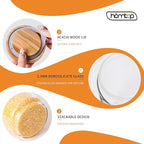 Glass Storage Containers Set of 3, 54 OZ High Borosilicate Glass Jars with Wooden Lids Kitchen Food Canisters s for Coffee Beans/Sugar/Noodles/Nuts/Cookies/Pasta