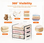 SpaceWhisper 4 Pack Clear Storage Bags, Plastic Blanket Storage Bags with Zipper and Handle, Moving Bags for Comforter, Bedding & Clothes, Closet Organizer and Under Bed Storage (15.7x13.8x3.9 Inch)
