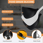 Large Silicone Kitchen Utensils Set, 6 PCS Nonstick Cooking Utensils Set with Wooden Handle, Heat Resistant and BPA Free Silicone Utensil Spatula Set for Cooking with Turner, Spoon and Ladle(Black)