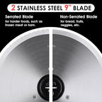 Meat Slicer, Techwood 200W Electric Food Slicer with Removable 9” Stainless Steel Blade, Deli Fruit Vegetable Cutter with Adjustable Knob for Thickness, Food Carriage & Non-Slip Feet, Double Blade