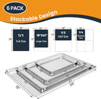 6 Pack Big Size Baking Sheet Pan, Aluminum Commercial Cookie Sheet Pan, Durable & Anti-Stick 15”x 21”