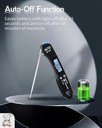 5 PCs Digital Food Thermometer with Fast 1-Second Reading, ±1°F Accuracy, -58°F to 572°F Range | Foldable Probe, Magnetic Back, Backlit LCD, Auto-Off for Grilling, Baking, Smoking