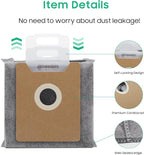 Leemone 10 PACK Dust Bags for eufy Clean G35+, G40+, G40 Hybrid+ Auto-Empty Station, eufy RoboVac Replcement Bags Accessory, 4 Layer Filtration System with Activated Carbon Fabric to Remove Odors