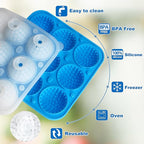 Sidosir 2025New Golf Ball Chocolate Silicone Molds with Lid for Cake Decorations,9-Cavity 3D Golf Ball for Ice, candy, Hot Chocolate Bomb