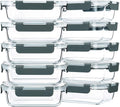 M MCIRCO 10-Pack,22 Oz Glass Meal Prep Containers,Glass Food Storage Containers with lids,Lunch Containers,Microwave, Oven, Freezer and Dishwasher (Gray)