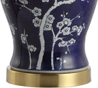 JONATHAN Y JYL3047A Gracie 29.5" Ginger Jar Ceramic/Metal LED Table Lamp Traditional Bedside Desk Nightstand for Bedroom Living Room Office College Bookcase LED Bulb Included, White/Navy