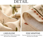 ISAENNE Designer Floral Linen Small Rectangular Tablecloth,French Off White Elegant Table Cloth,Washable Home Decor Tablecloths for Dining Thanksgiving Kitchen Christmas,55"*71"-Grace B