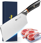 MAD SHARK 7 inch Kitchen Knife, Professional Sharp Vegetable Cleaver, German Military Grade Composite Steel with Ergonomic Handle, Chef Knife for Home, Kitchen & Restaurant Cooking Cutting Chopping