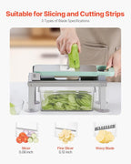 VEVOR Vegetable Chopper Mandoline Slicer, All-in-1 Food Veggie Cutter with 9 Stainless Steel Blades, Cheese Grater Onion Potato Dicer with Container,Salad Spiralizer Kitchen Gadgets&Essentials