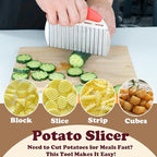 Large Potato Crinkle Cutter,Potato Slicer,Waffle Fry Cutter for Potatoes,Stainless Steel Vegetable Slicer,French Fry Crinkle Slicing,Wavy Slicing for Veggies,Cucumber Chopper,Carrot Chopper