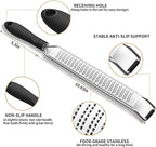 Lemon Zester & Cheese Grater – Premium Stainless Steel - A Sharp Kitchen Tool for Cheese Grater, Ginger, Garlic, Nutmeg, Chocolate, Vegetables, Fruits, Dishwasher Safe