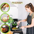 Kitchy Silicone Rubber Spatula and Spoon Set - High Heat Spatula Spoon, Commercial Cooking Set (1 Spoonula + 2 Scrapers, 14 Inches)