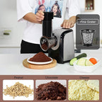 Homdox Electric Salad Maker, Professional Slicer Shredder Greater Electric Cheese Grater Salad Maker Machine Carrot Slicer with 4 Stainless Steel Rotary Blades, One-Touch Control, 150W
