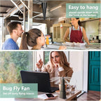 Fly Fans for Tables, Fly Repellent Fan for Indoor/Outdoor, Food Fans to Keep Flies Away for Party, BBQ, Home, Picnics, Travel, Portable and Easy Use 6 Pack (Black)